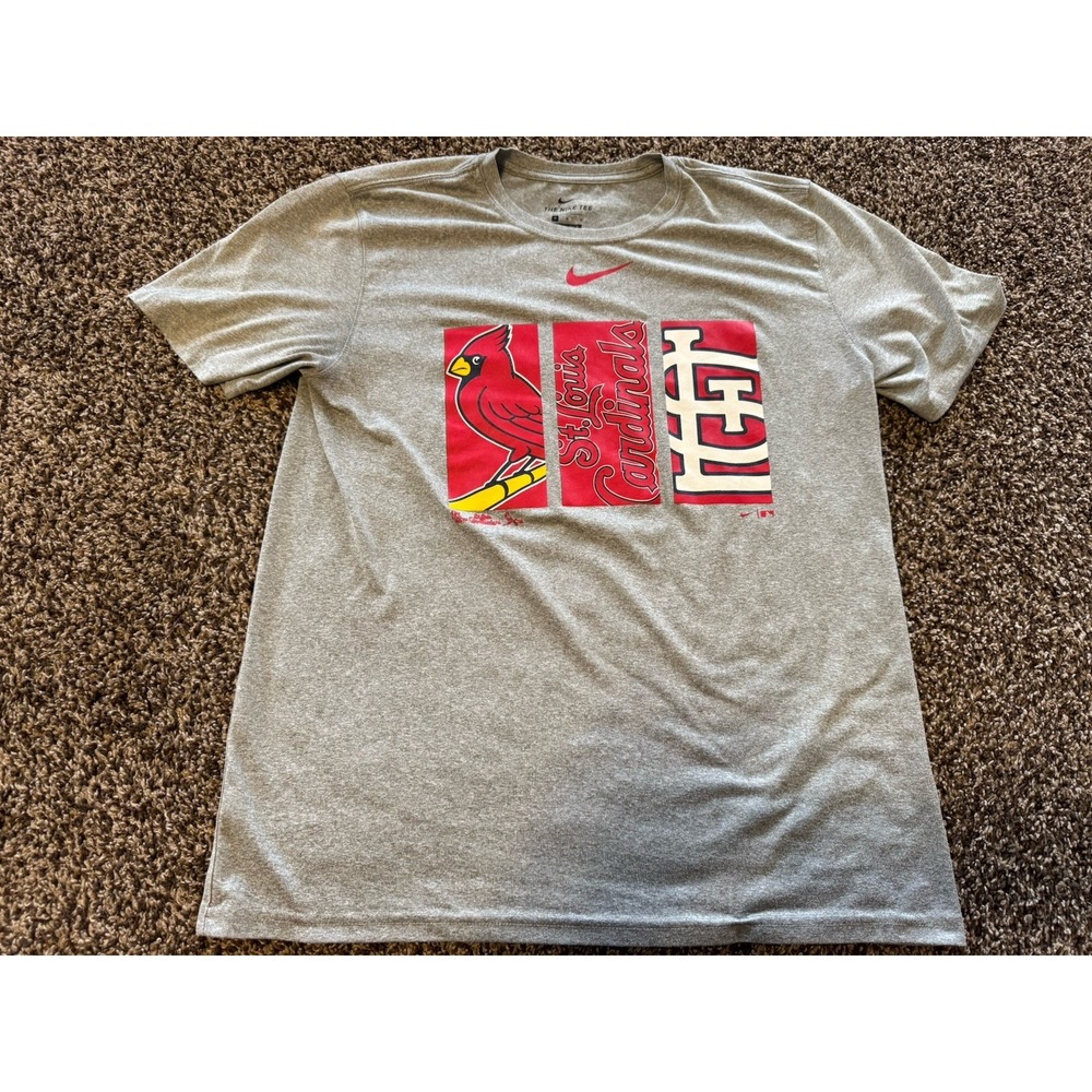 St. Louis Cardinals Performance Shirt Men's Size M Gray Short Sleeve MLB Adult